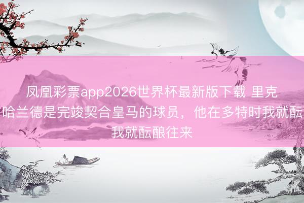 凤凰彩票app2026世界杯最新版下载 里克尔梅：哈兰德是完竣契合皇马的球员，他在多特时我就酝酿往来