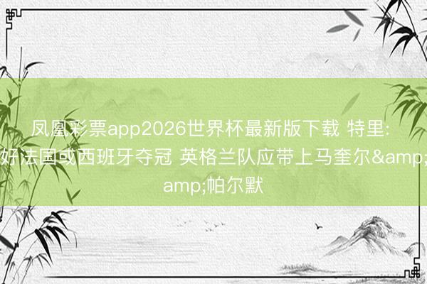 凤凰彩票app2026世界杯最新版下载 特里: 我更看好法国或西班牙夺冠 英格兰队应带上马奎尔&帕尔默