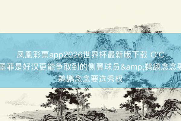 凤凰彩票app2026世界杯最新版下载 O'Connor: 墨菲是好汉更能争取到的侧翼球员&鹈鹕念念要选秀权